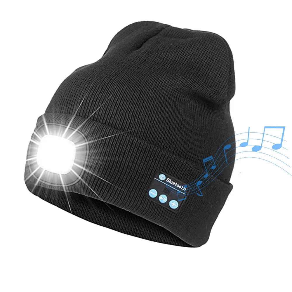 Vibe Geeks Bluetooth Music Knitted Hat with LED Lamp Cap