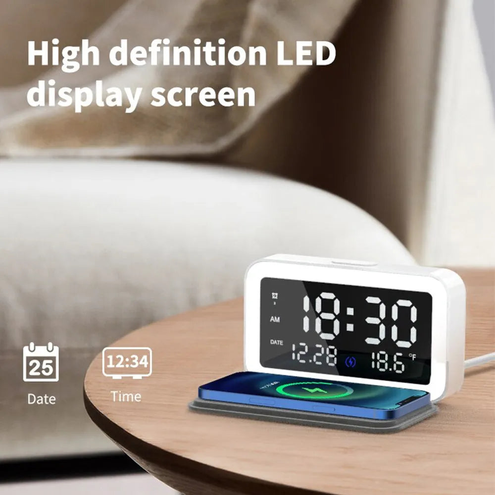 Vibe Geeks LED Digital Alarm Clock and Wireless Phone