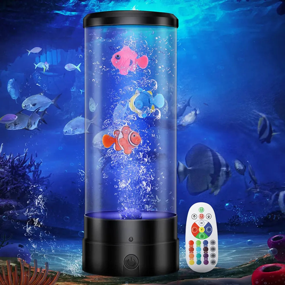 Vibe Geeks Fantasy Fish LED Remote Controlled Lava Lamp USB