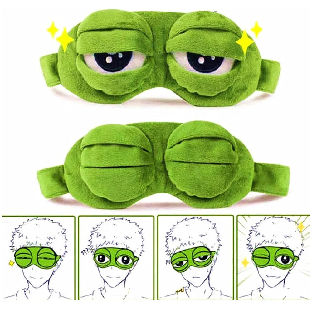 Vibe Geeks Cute Contoured Blackout Frog 3D Sleep Eye Mask