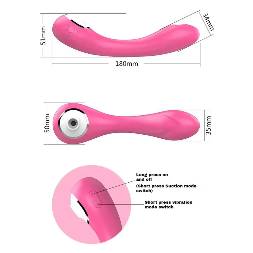 2In1 Suction & Vibration Toy For Women Clit & Nipple