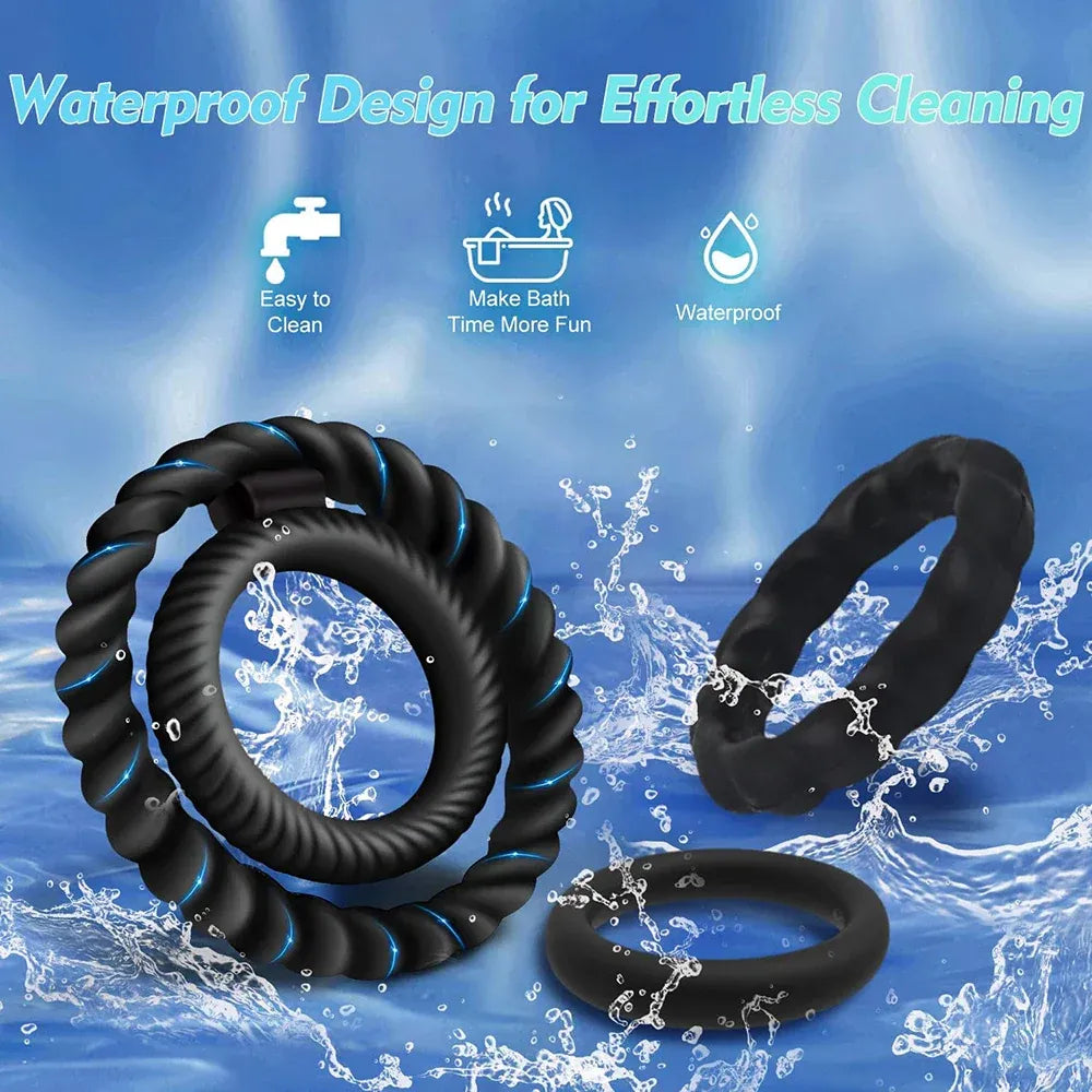 7Pc Silicone Cock Rings For Couples Delay Ejaculation &