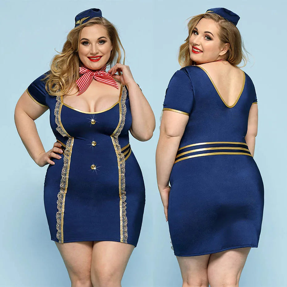 Alluring Stewardess Lingerie Set Role Play Costume For Women