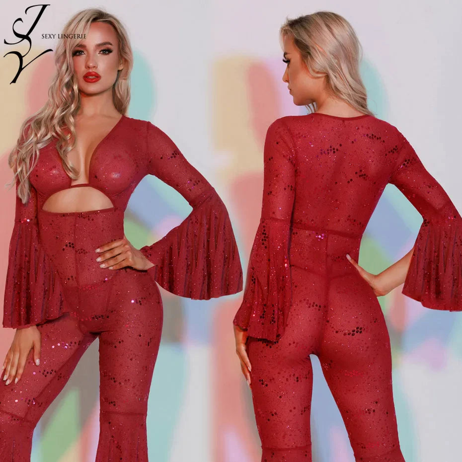 Flare Lace Bodysuit Alluring Women Underwear For Nighttime