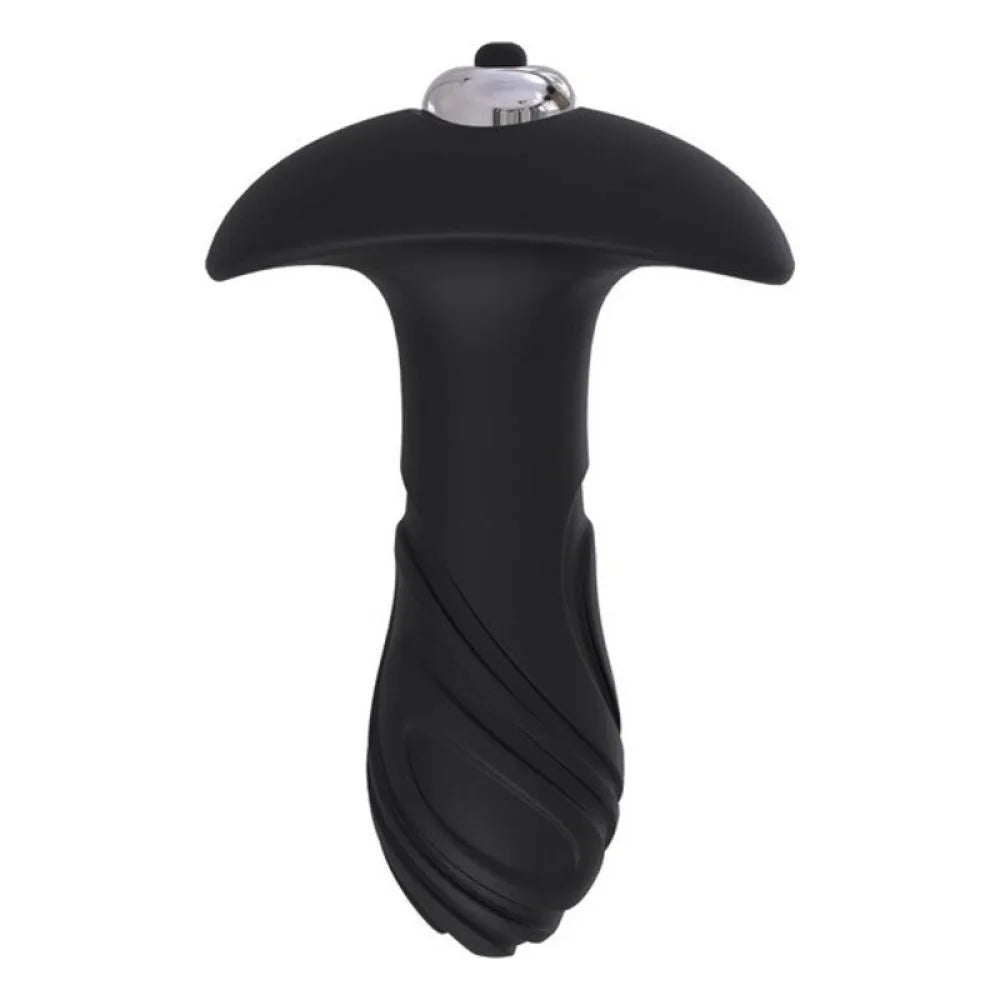Anal Plug By S Pleasures Swirl Black Black/Silver