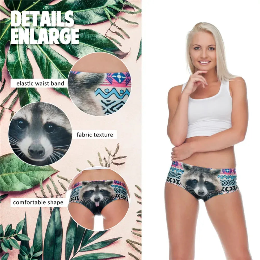 DeanFire 3D Panties Underwear Lovely Racoon Aztec Funny