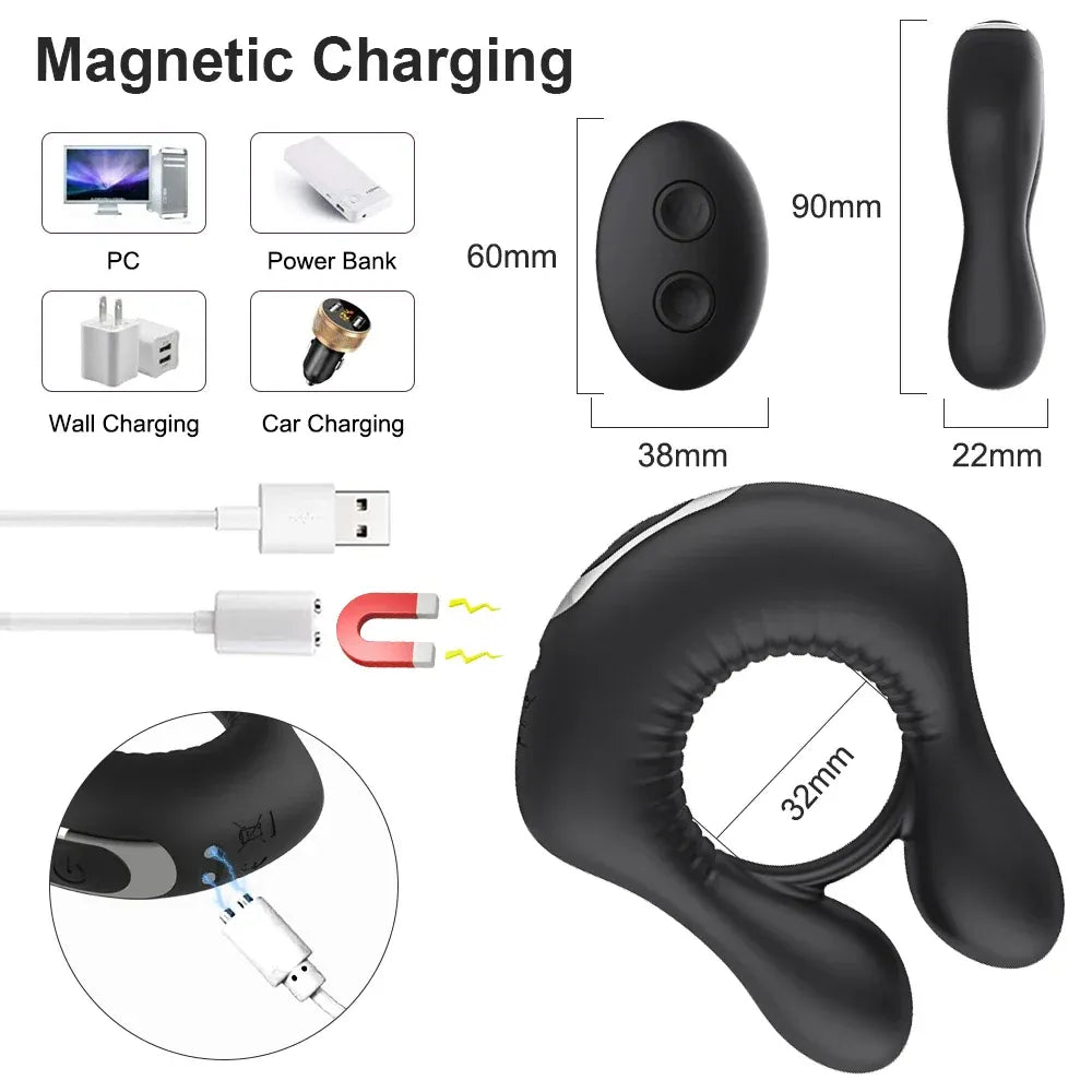 Delay Ejaculation Vibrating Cock Ring for Men