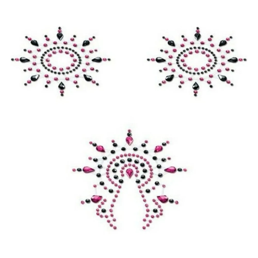 Gloria Set Black & Pink By Mystim (3 Pcs)