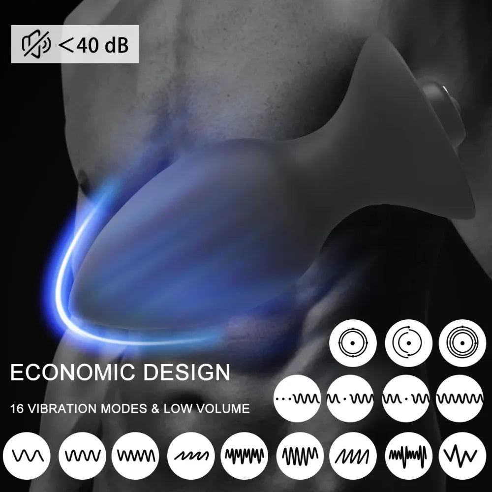 Silicone Anal Vibrator With Suction Cups And Prostate