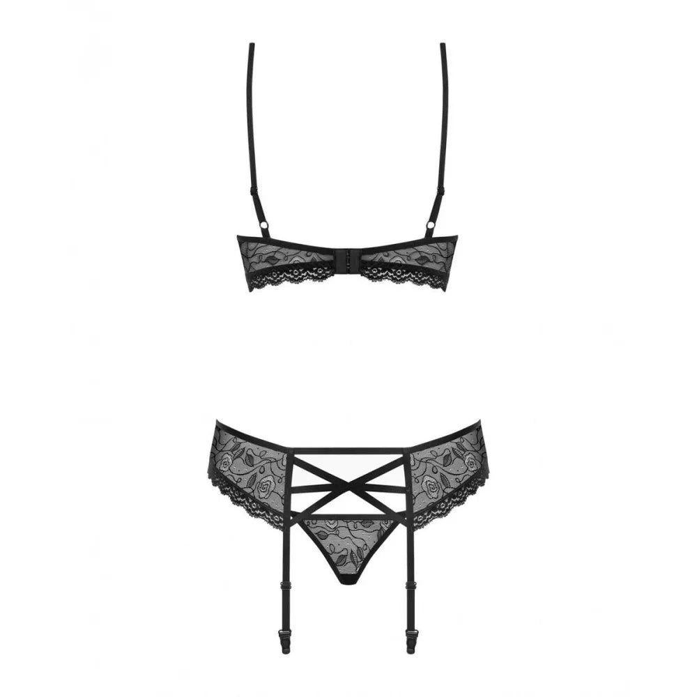 Underwear Set By Obsessive 818-Seg-1 Black L/Xl