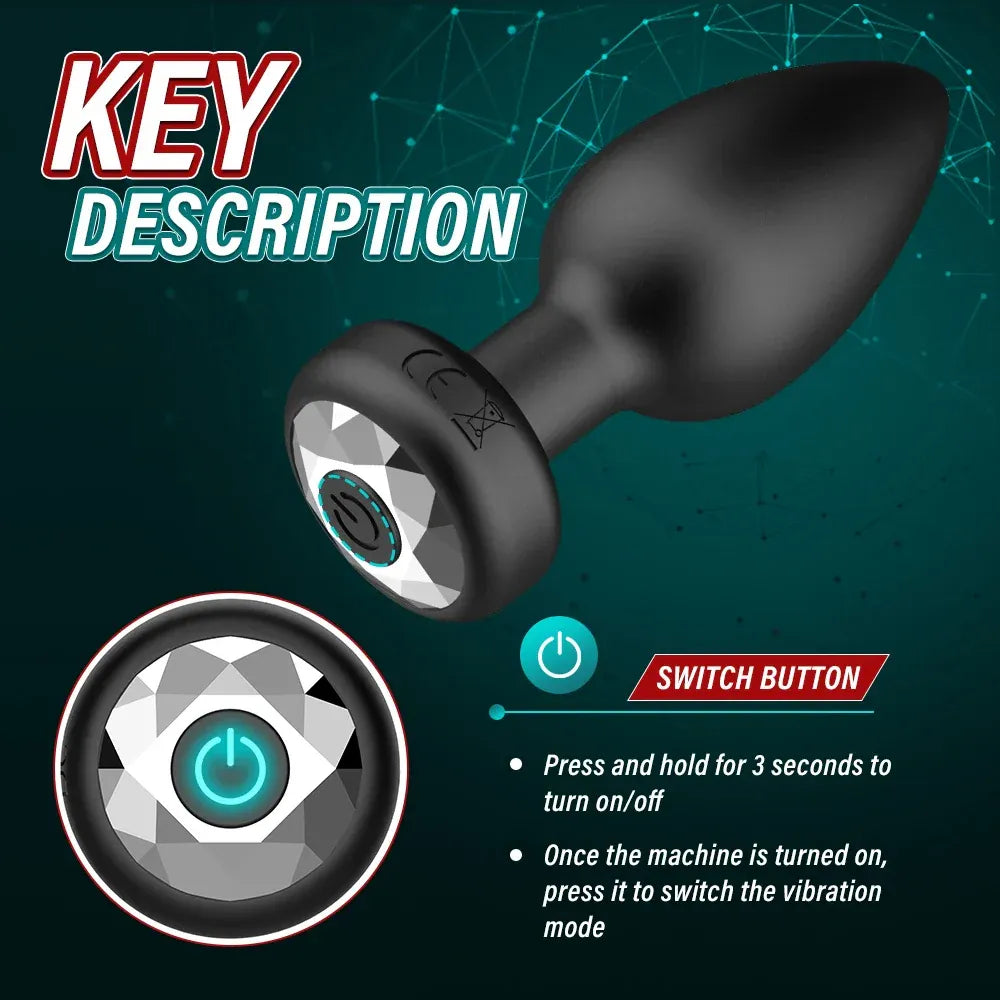 Wireless Anal Plug Vibrator For Men Remote Control Massager