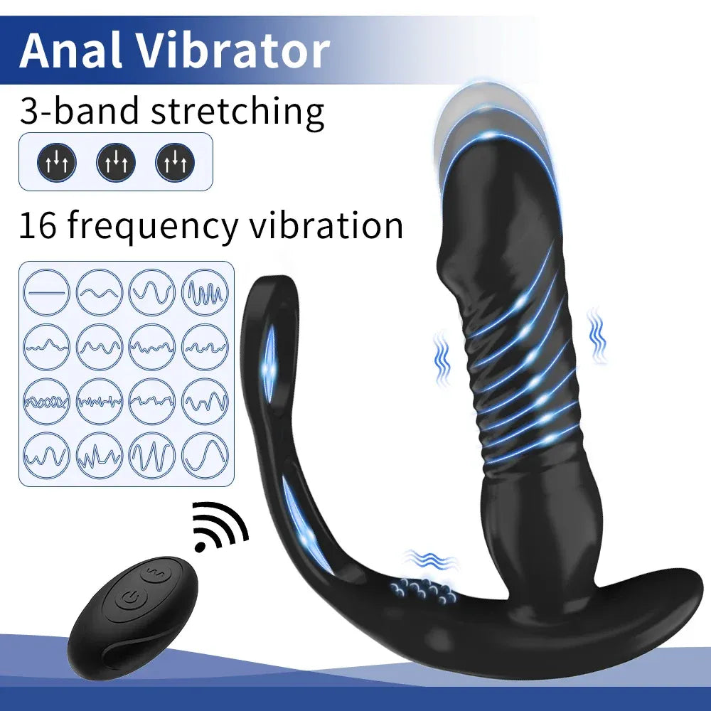 Wireless Anal Vibrator With Thrusting Plug