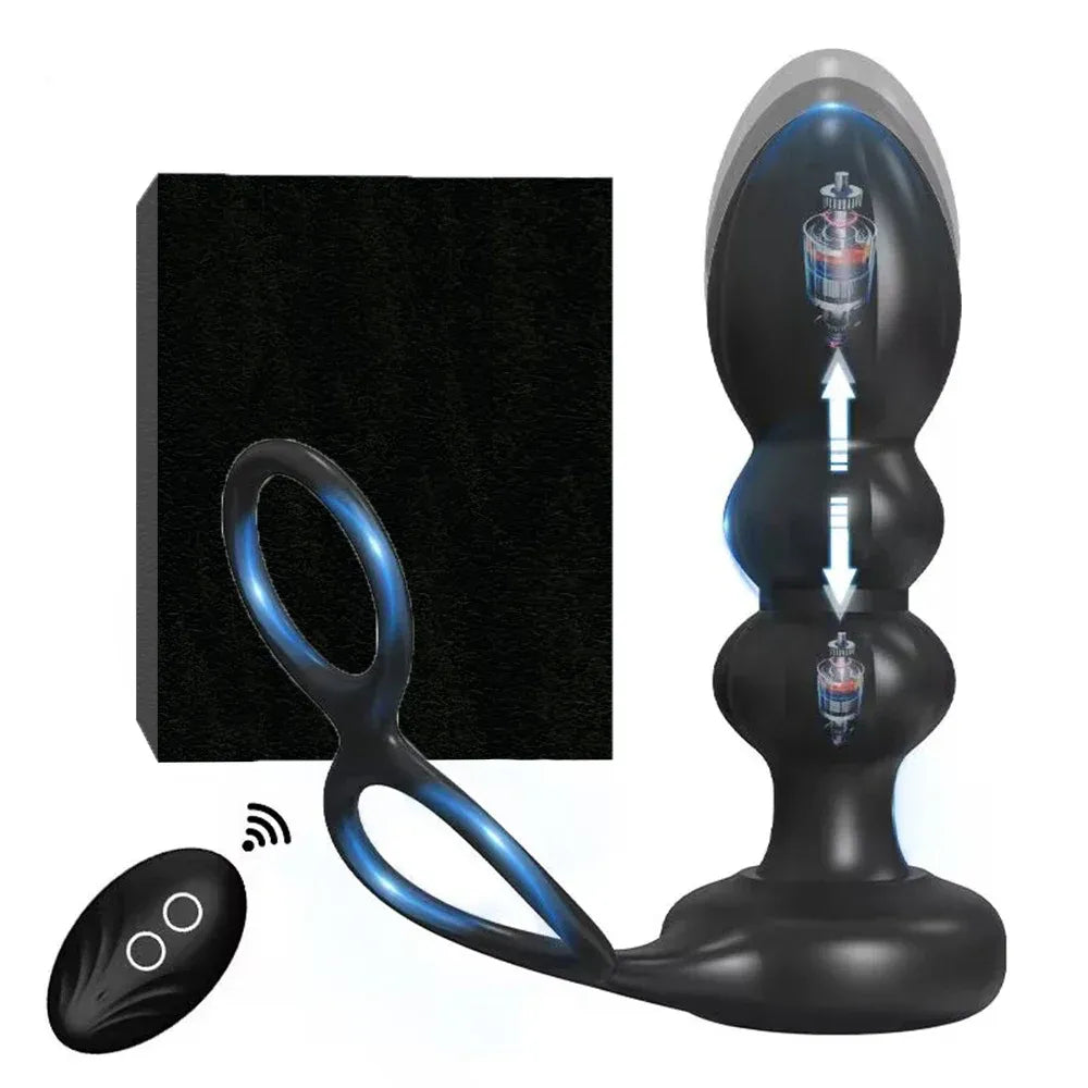 Wireless Prostate Massager For Men Telescopic Anal Vibrator
